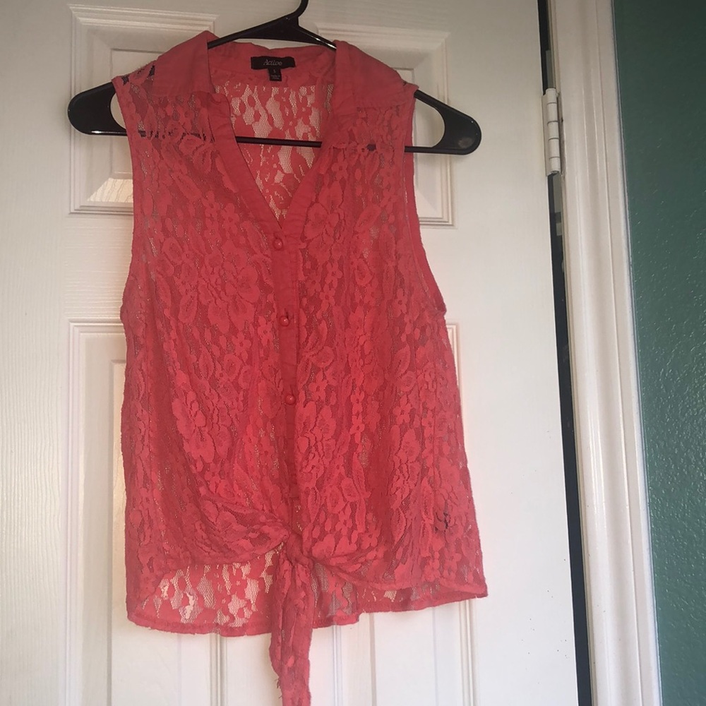 Pink flower blouse